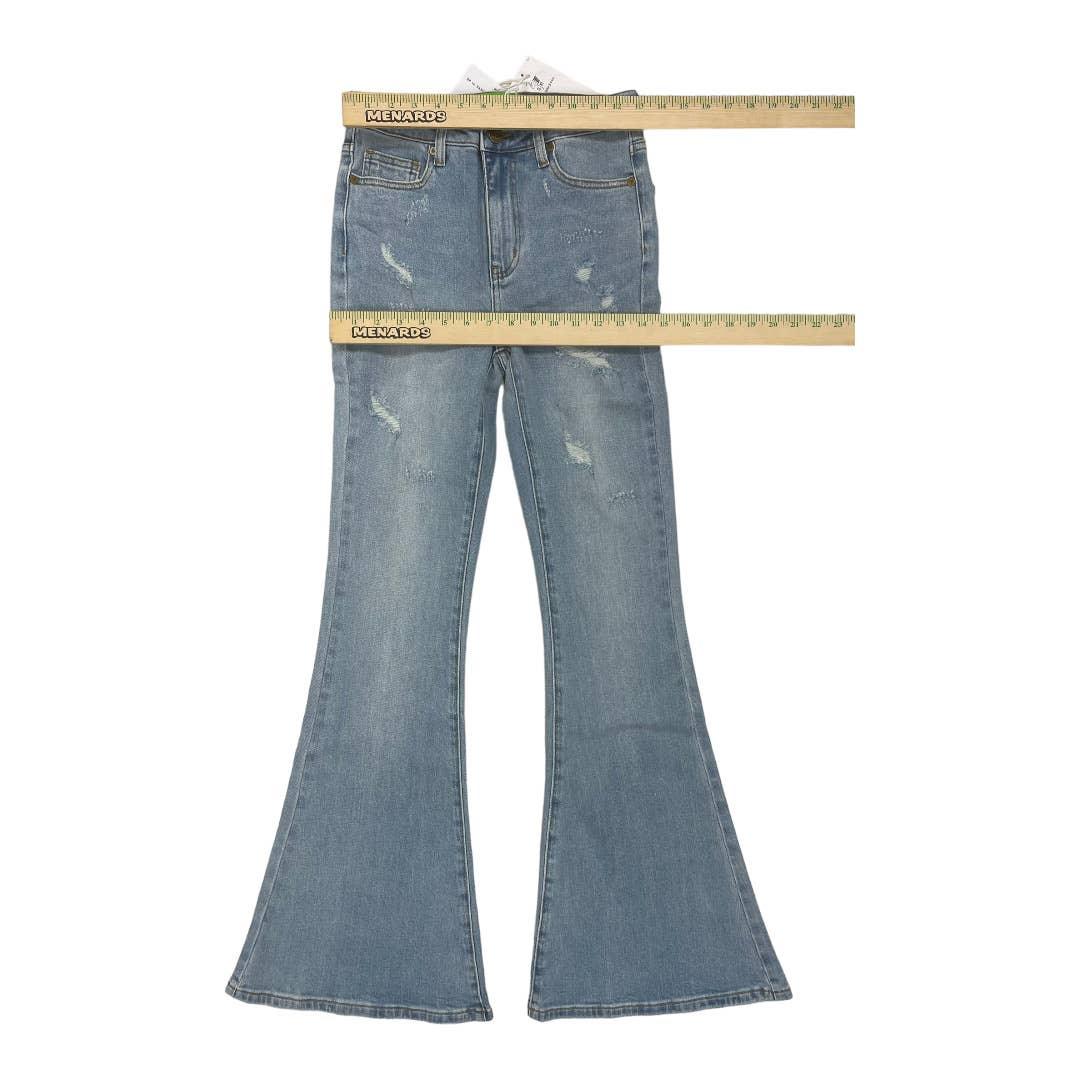 Free People x Sandrine Rose Super Flare Jeans Denim Distressed Pants 26 Rock - Premium from Free People - Just $95.0! Shop now at Finds For You