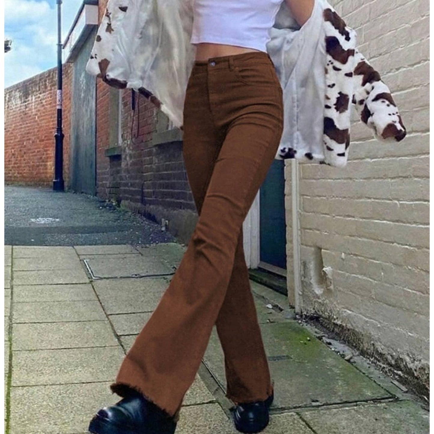 Free People x Sandrine Rose Super Flare Jeans Pants Sz 24 Burnt - Premium from Free People - Just $89.00! Shop now at Finds For You