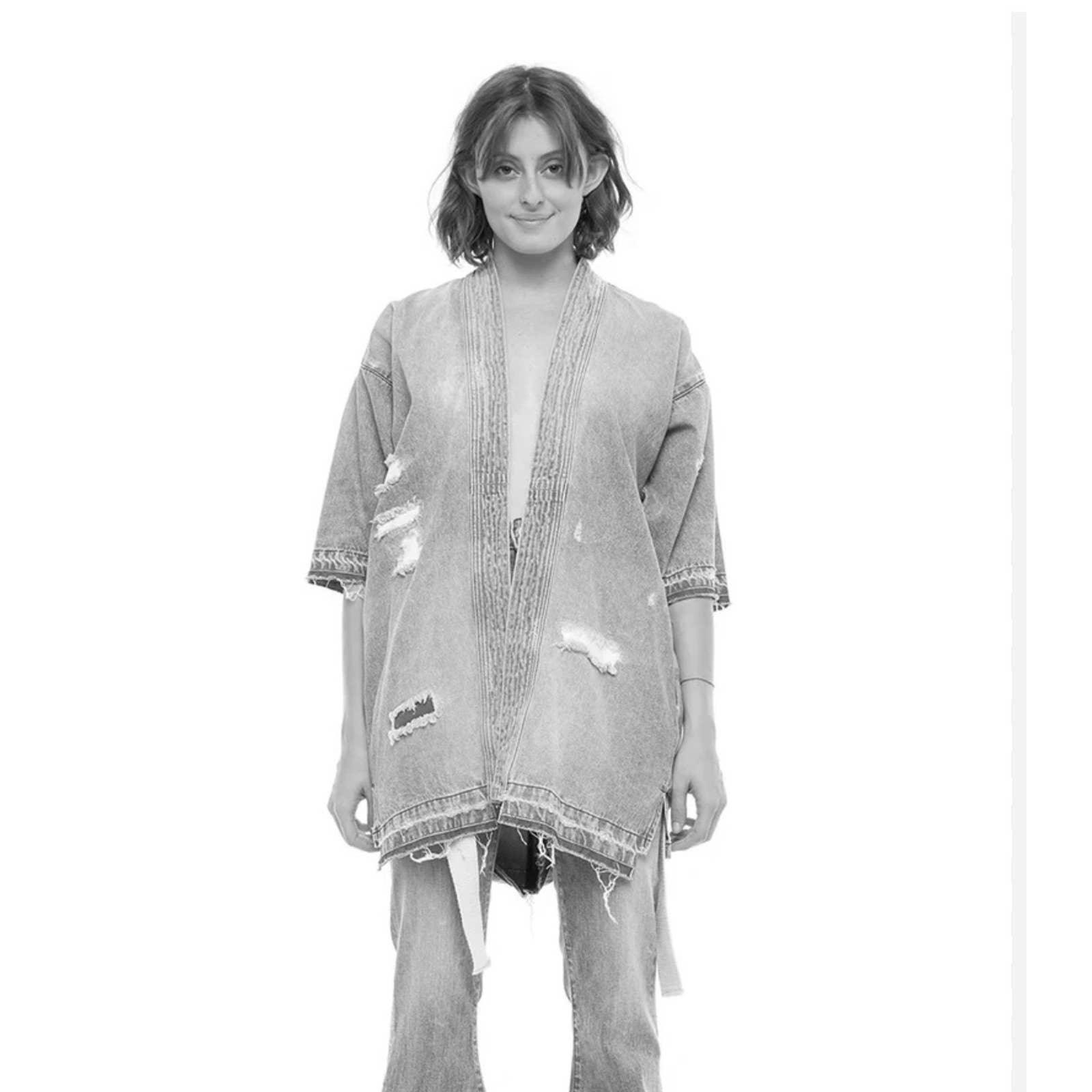 Free People x Sandrine Rose White Tie Front Kimono Jacket Size Medium - Premium  from Free People - Just $139.00! Shop now at Finds For You