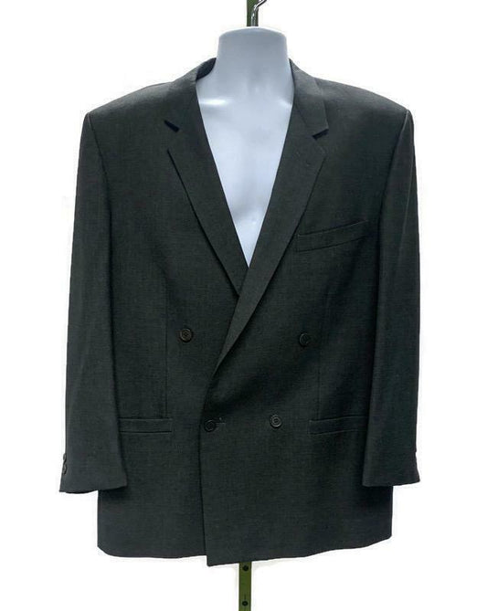 Gianni Versace Vintage 90's Double Breasted Blazer Sport Coat Wool 42 EL Grey - Premium Clothing, Shoes & Accessories:Men:Men's Clothing:Suits & Suit Separates from Versace - Just $136.34! Shop now at Finds For You