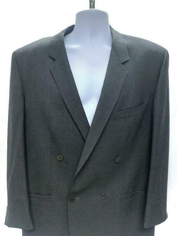 Gianni Versace Vintage 90's Double Breasted Blazer Sport Coat Wool 42 EL Grey - Premium Clothing, Shoes & Accessories:Men:Men's Clothing:Suits & Suit Separates from Versace - Just $136.34! Shop now at Finds For You