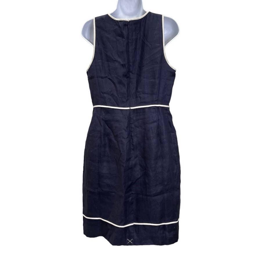 J Crew 100% Linen Herringbone Sheath Dress Size 10 Navy New A4863 - Premium from J. Crew - Just $89.00! Shop now at Finds For You