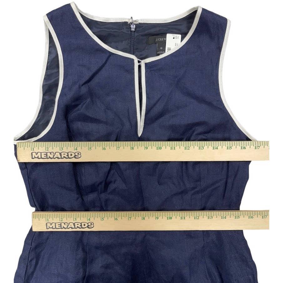 J Crew 100% Linen Herringbone Sheath Dress Size 10 Navy New A4863 - Premium from J. Crew - Just $89.00! Shop now at Finds For You