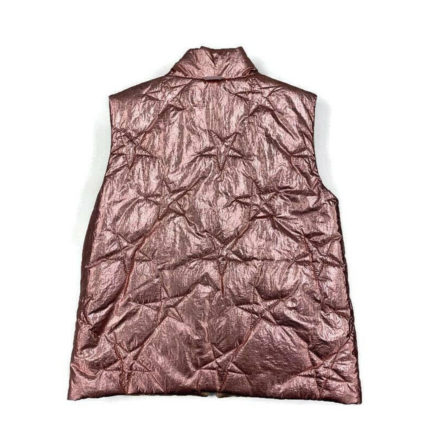 J Crew Crewcuts Girls Reversible Star Metallic Puffer Vest Coat Size 12 J5511 - Premium from J.CREW - Just $49.99! Shop now at Finds For You