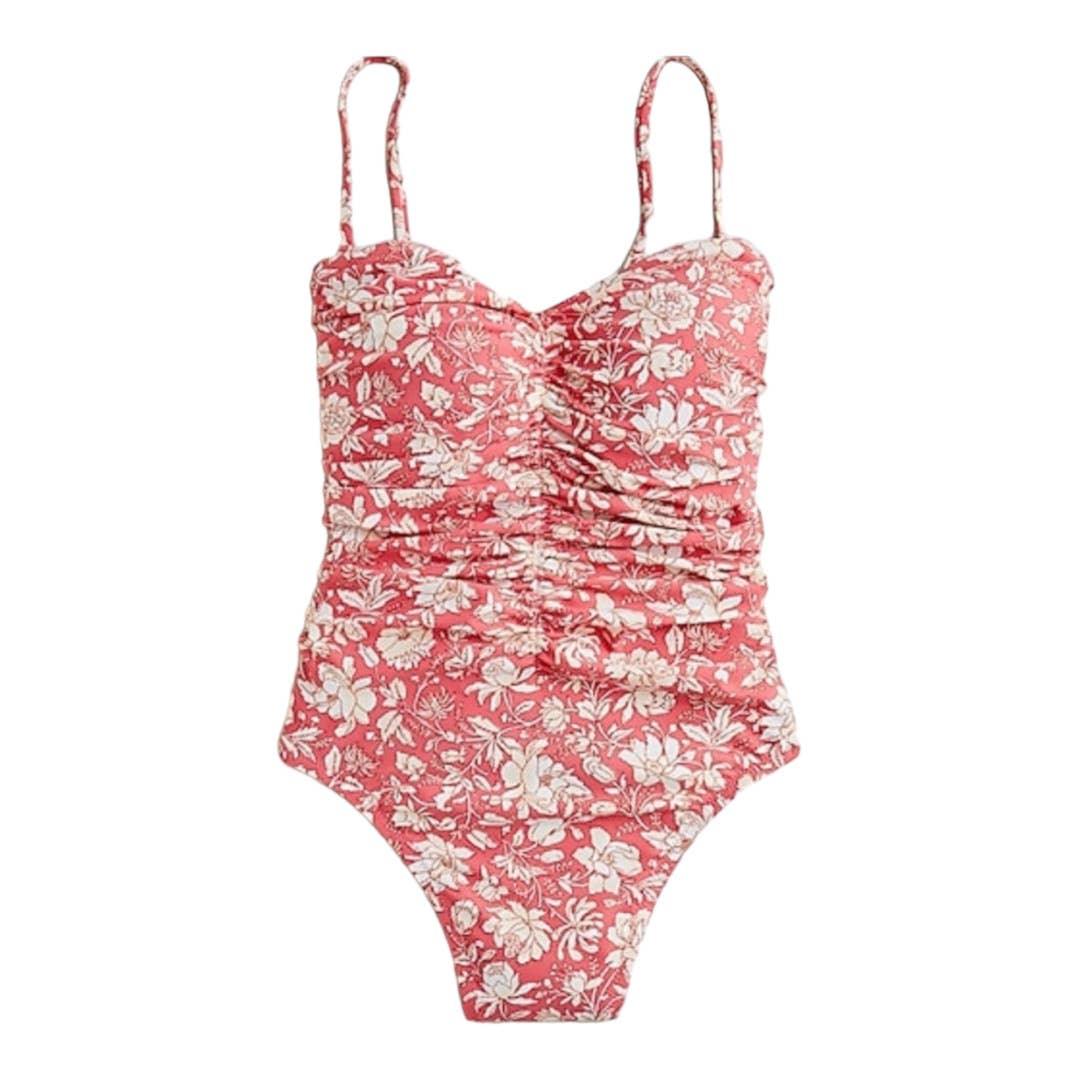 J Crew Ruched Sweetheart One Piece Floral Bathing Suit Swimsuit Size 8 New - Premium from J. Crew - Just $80.0! Shop now at Finds For You