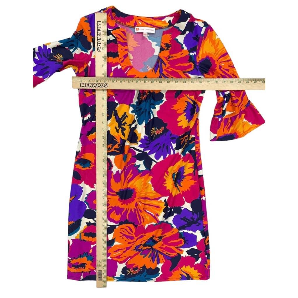 Jude Connally U Neck Bright Floral Ruffle Sleeve Dress Size Small - Premium from Jude Connally - Just $89.0! Shop now at Finds For You