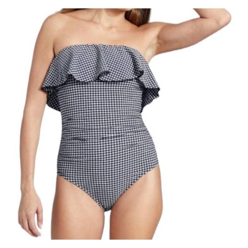 Kona Sol Gingham Ruffle One Piece Bathing Suit Swimsuit Size 16-18 New Plus Size - Premium from Kona Sol - Just $42.0! Shop now at Finds For You