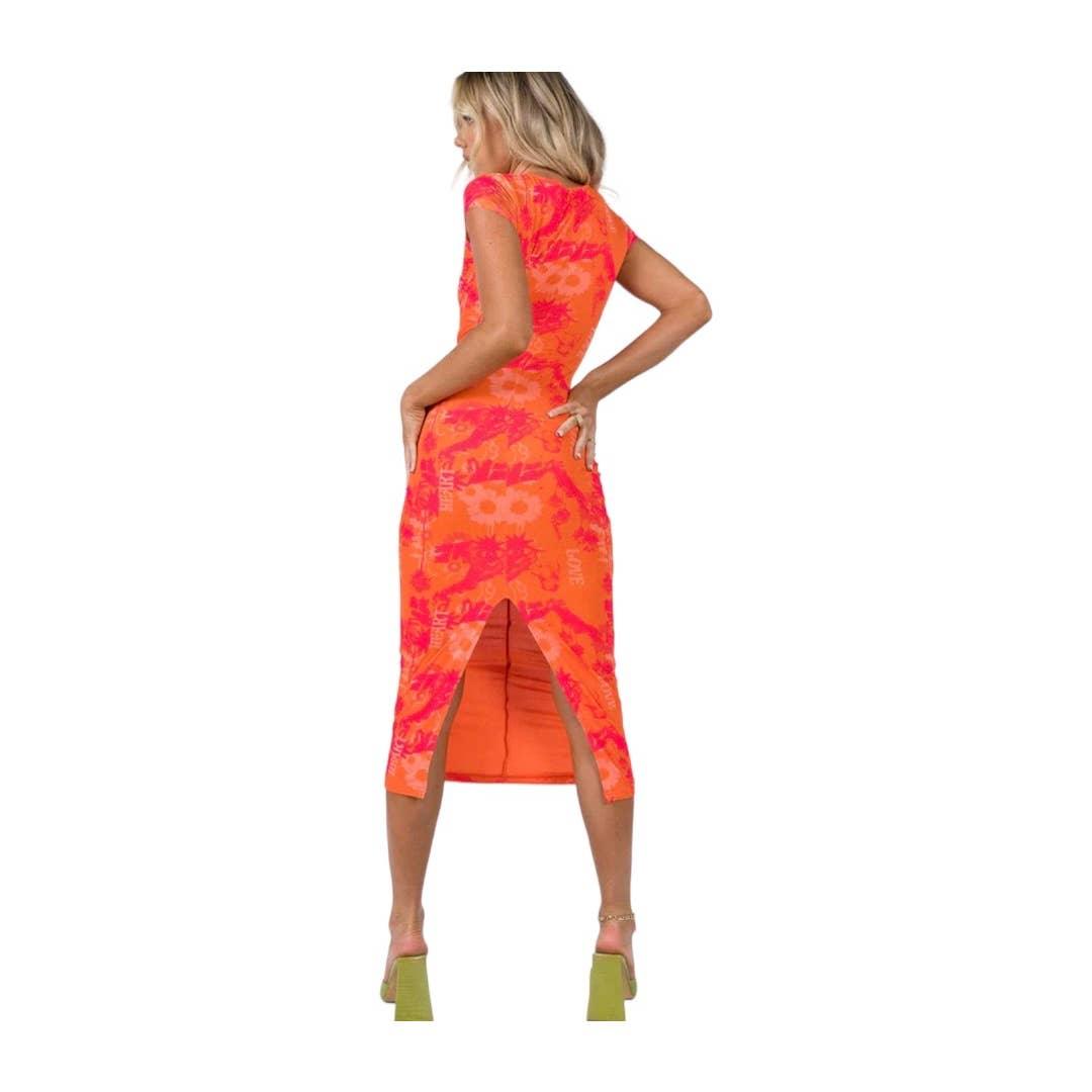 Princess Polly Graphic Mesh Midi Dress Size 2 New - Premium from Princess Polly - Just $59.00! Shop now at Finds For You