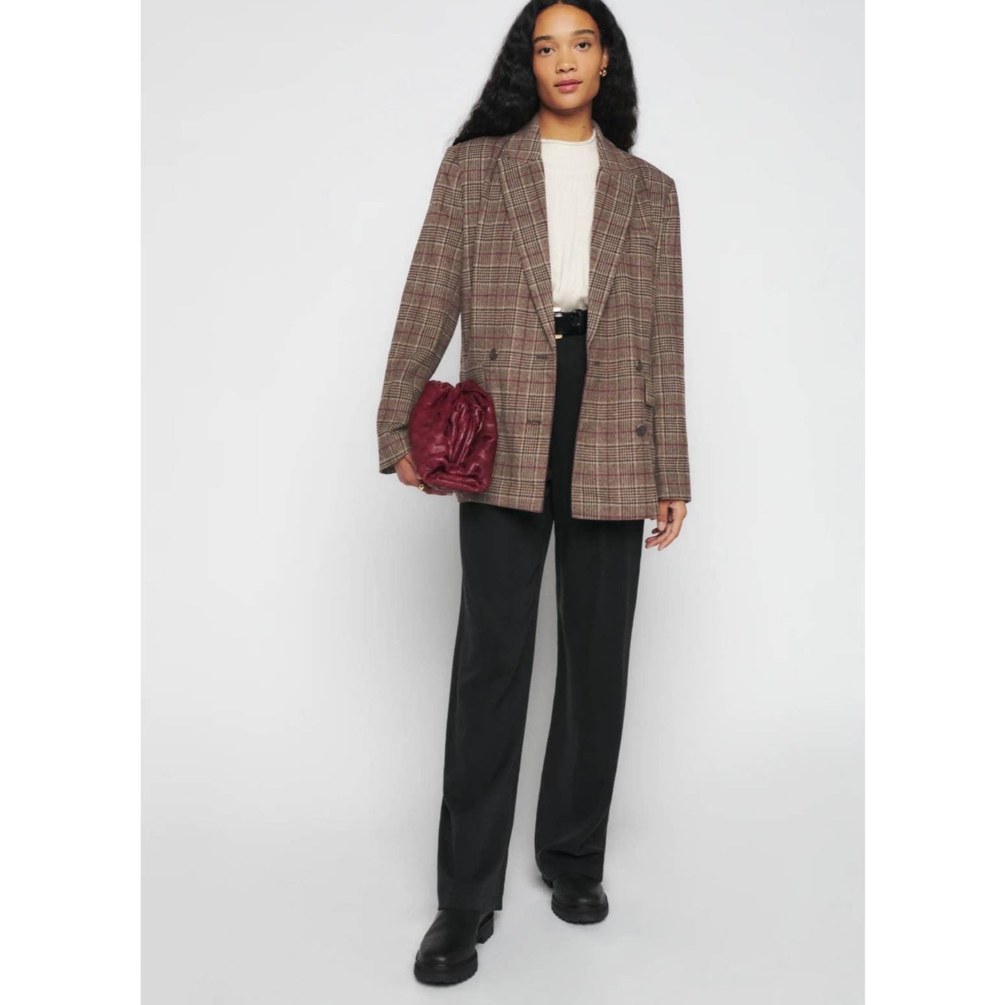 Reformation Winston Plaid Double Breasted Blazer Jacket Size XL - Premium from Reformation - Just $298.0! Shop now at Finds For You