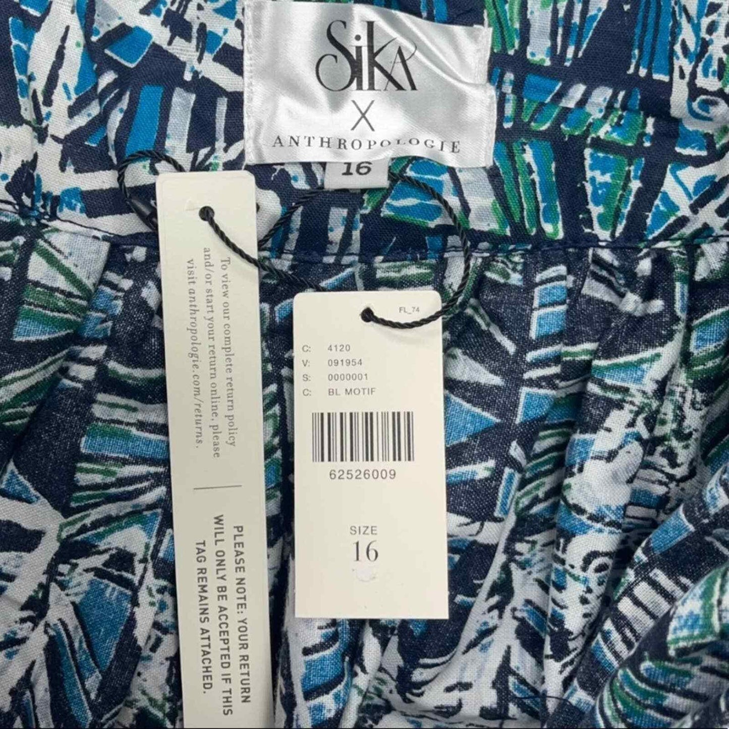 Sika x Anthropologie Blue Abstract Midi Skirt NEW Size 16 - Premium Clothing, Shoes & Accessories:Women:Women's Clothing:Skirts from Anthropologie - Just $130.00! Shop now at Finds For You