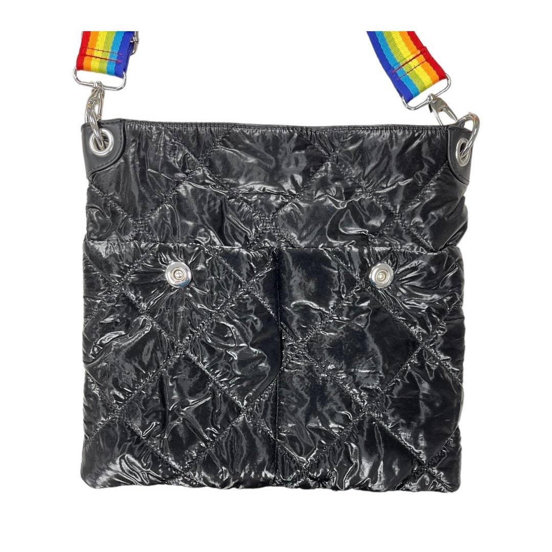 Sondra Roberts Squared Shiny Puffer Rainbow Pride Crossbody Bag Purse New - Premium from Sondra Roberts - Just $65.0! Shop now at Finds For You