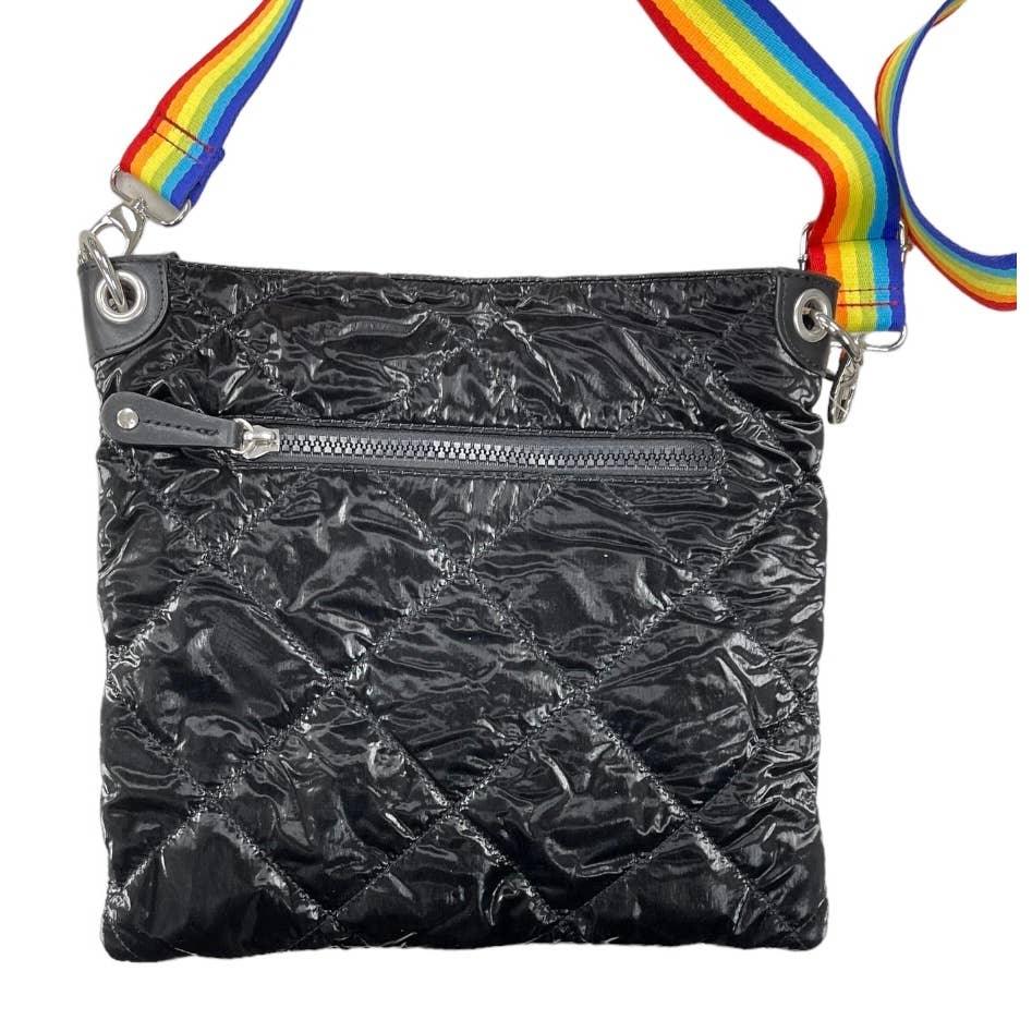 Sondra Roberts Squared Shiny Puffer Rainbow Pride Crossbody Bag Purse New - Premium from Sondra Roberts - Just $65.0! Shop now at Finds For You