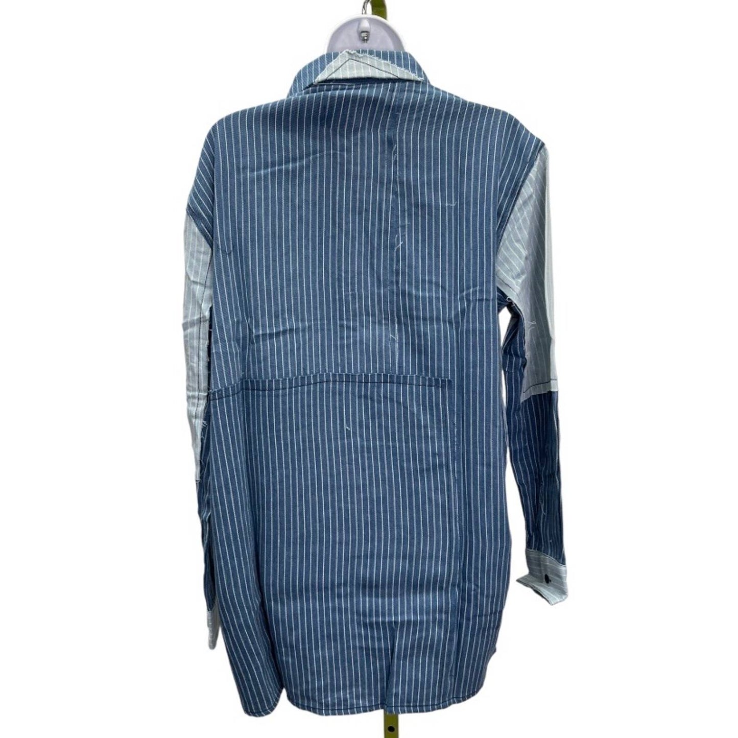 Free People x Sandrine Rose Patchwork Striped Denim Button Up Blouse Size L New - Premium from Free People - Just $99.0! Shop now at Finds For You