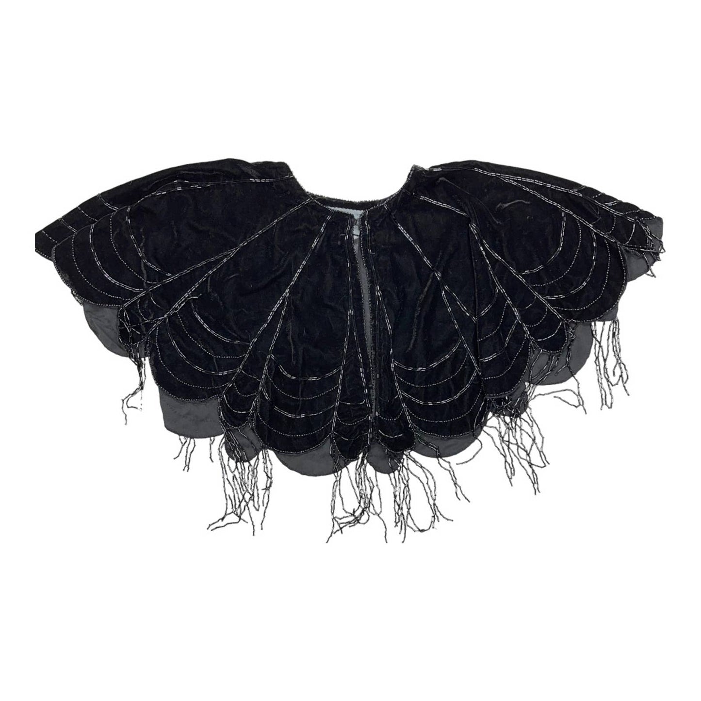 Anthropologie Velvet Beaded Capelet Cape One Size Black New - Premium from Anthropologie - Just $159.0! Shop now at Finds For You