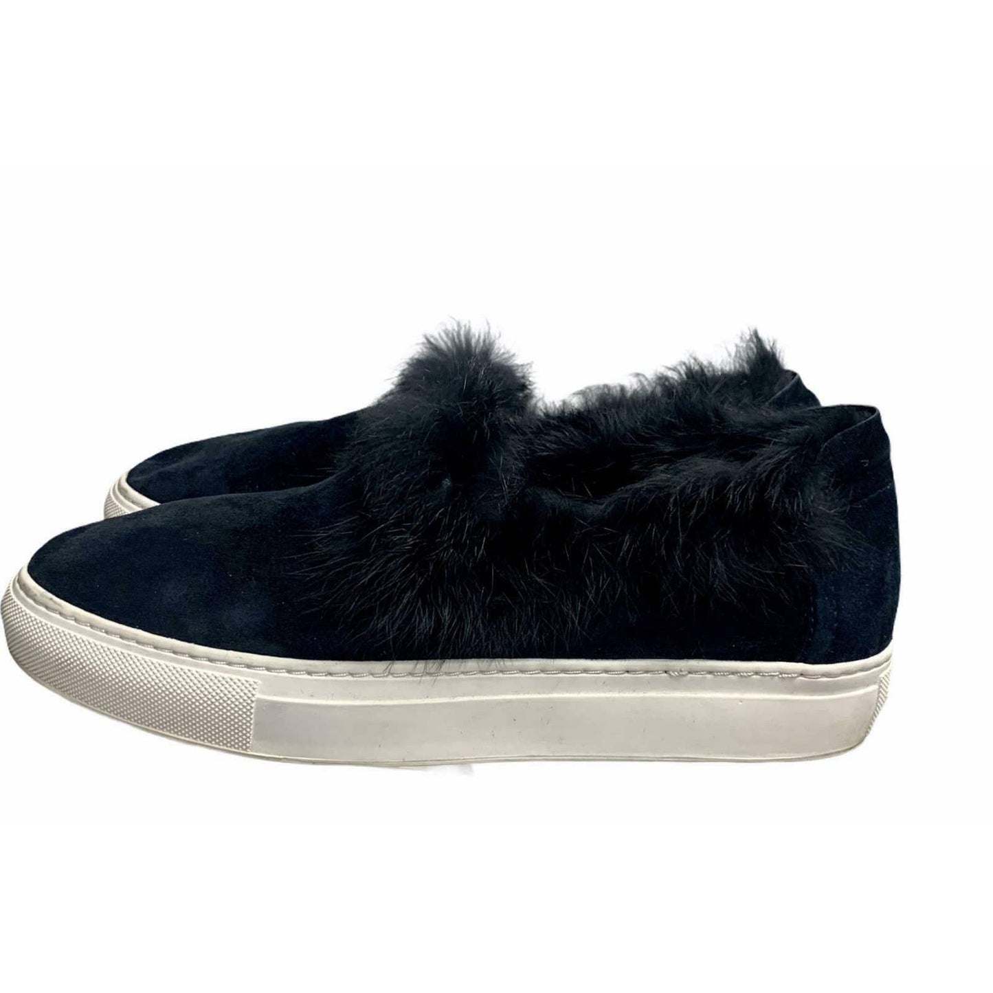 Rachel Zoe Fur Trim Slip on Sneakers Trainers Flats Comfort 7 Navy - Premium from Rachel Zoe - Just $37.0! Shop now at Finds For You