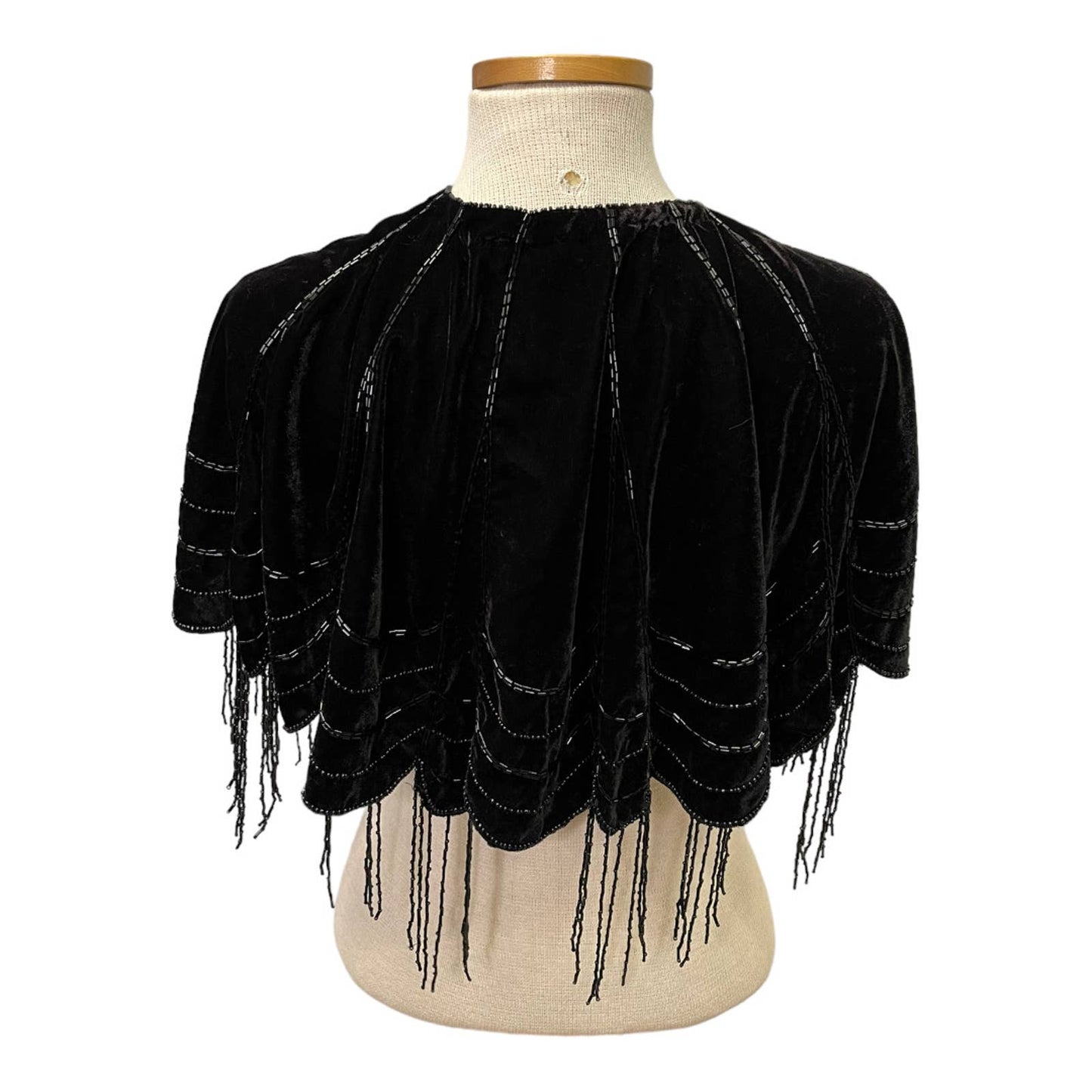 Anthropologie Velvet Beaded Capelet Cape One Size Black New - Premium from Anthropologie - Just $159.0! Shop now at Finds For You