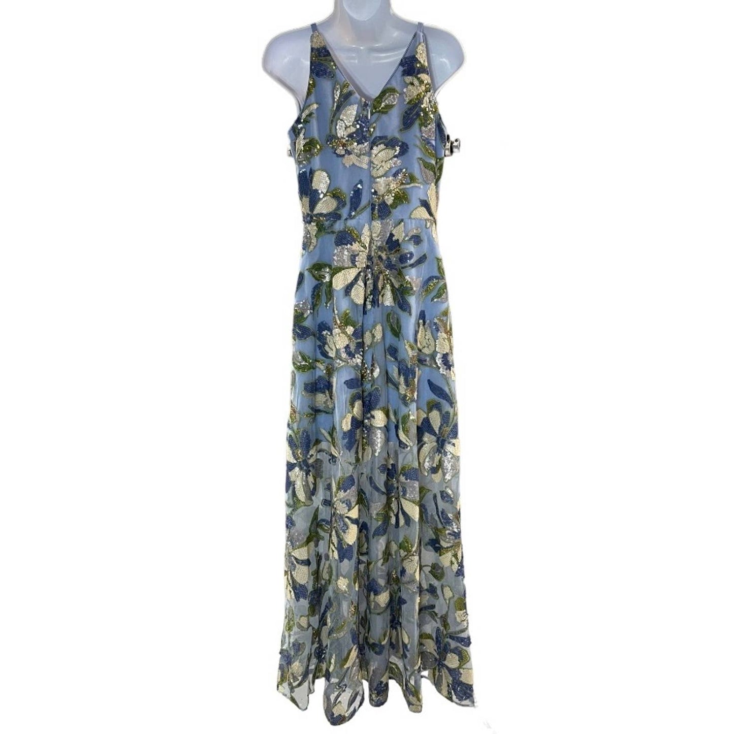 Dress The Population Ariya Floral Sequin Along Gown Dress Size S Blue New - Premium from Dress The Population - Just $175.0! Shop now at Finds For You