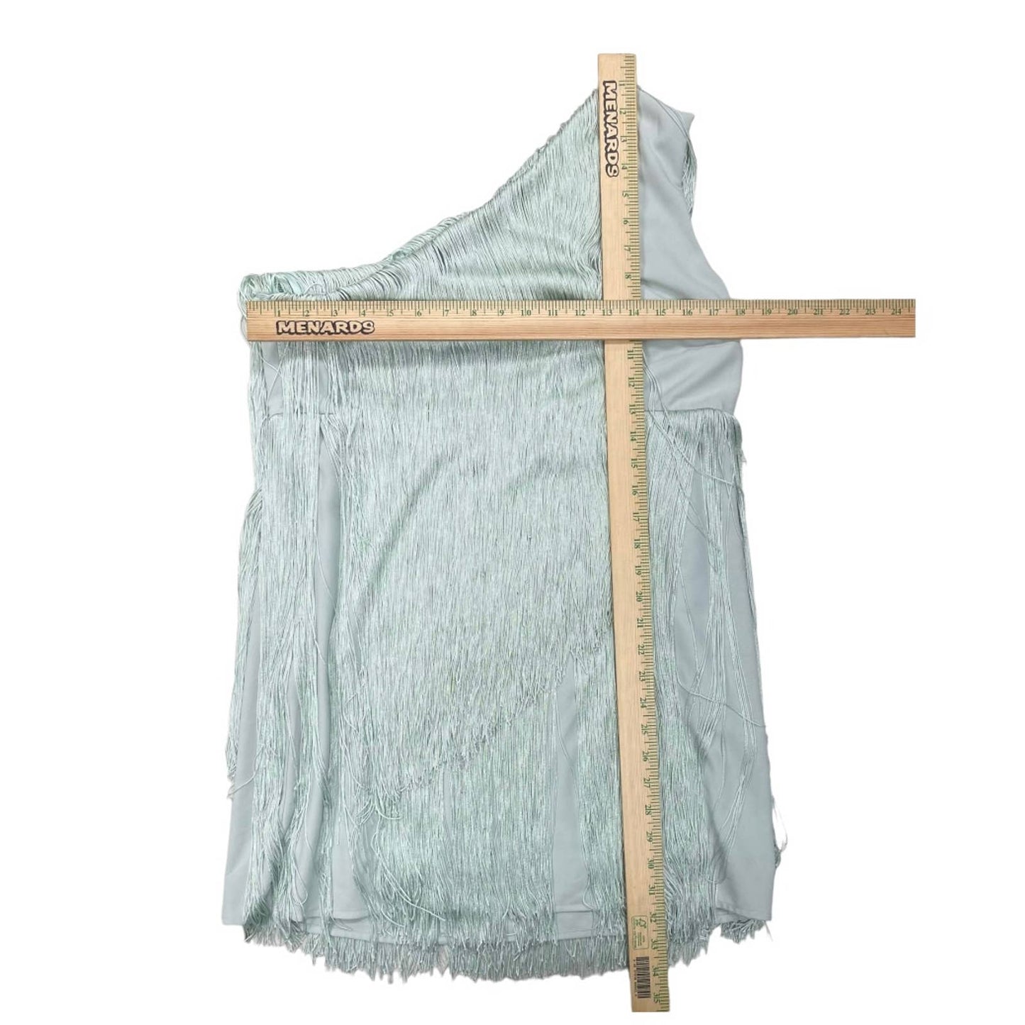 Anthropologie Hutch Fringe One Shoulder Mini Dress Size Medium Petite Mint - Premium from Anthropologie - Just $219.00! Shop now at Finds For You