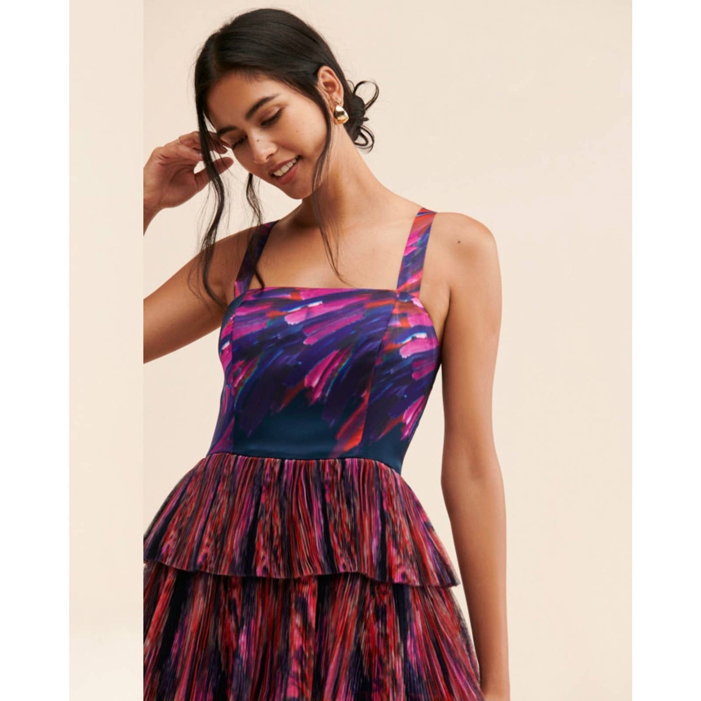 Hutch Tiered Tulle Maxi Dress Size 6 Formal Party Cocktail Colorful Abstract - Premium from Hutch - Just $229.0! Shop now at Finds For You