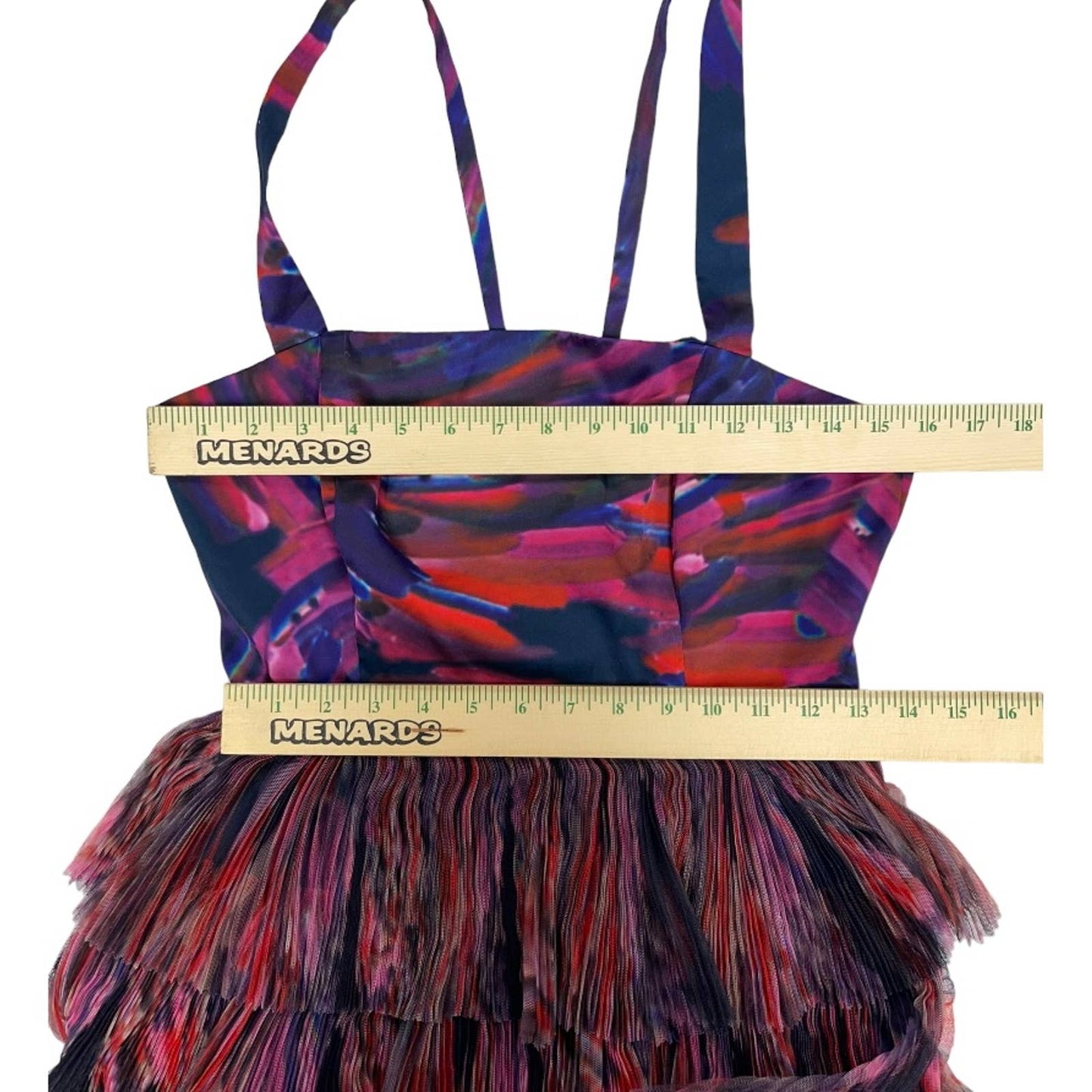 Hutch Tiered Tulle Maxi Dress Size 6 Formal Party Cocktail Colorful Abstract - Premium from Hutch - Just $229.0! Shop now at Finds For You