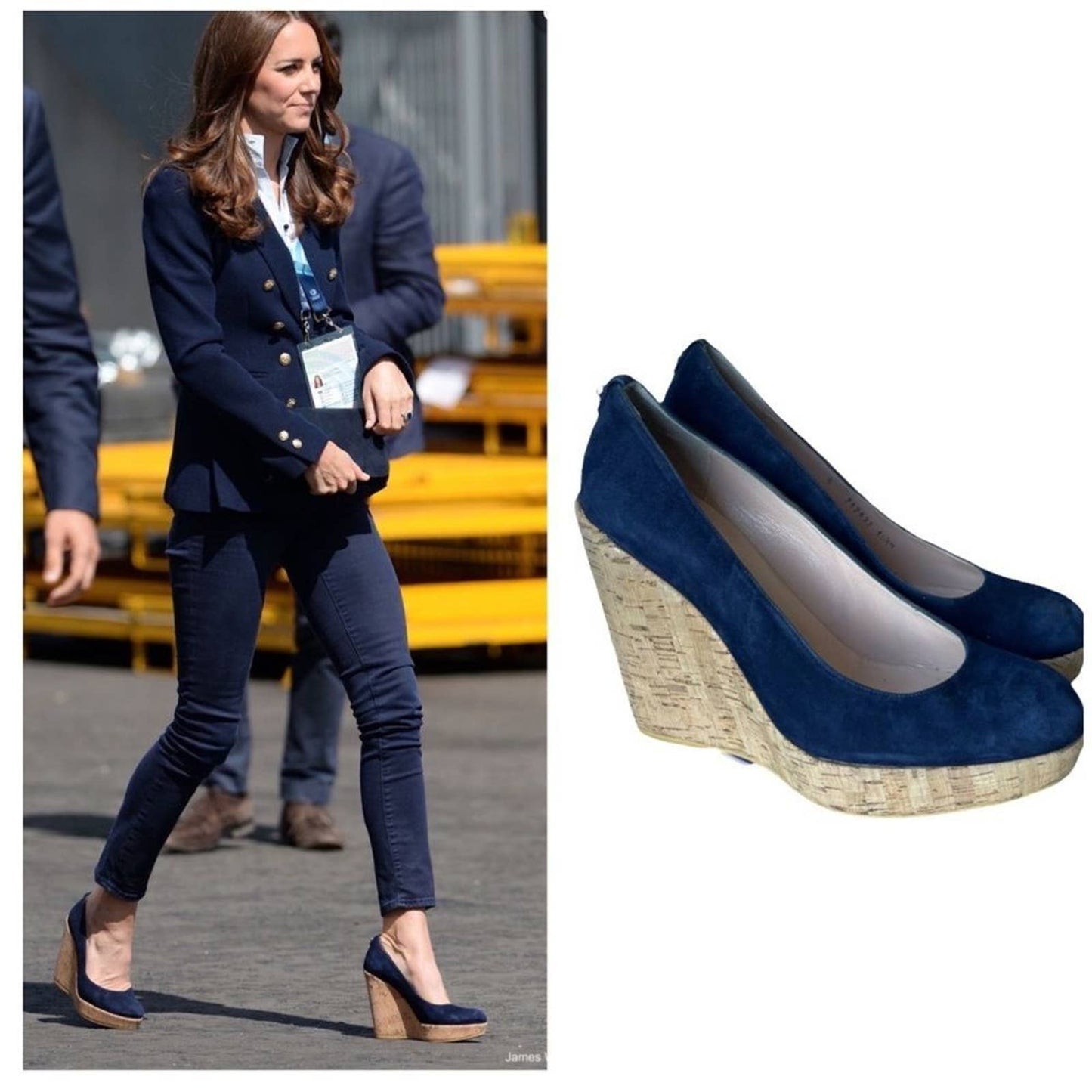 Stuart Weitzman Corkswoon Wedge Espadrilles Size 8.5 Navy New - Premium from Stuart Weitzman - Just $259.0! Shop now at Finds For You
