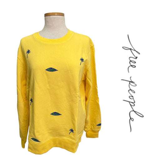 Free People x Sandrine Rose Eye Palm Tree Embroidered Sweatshirt Size S - Premium  from Free People - Just $65.00! Shop now at Finds For You