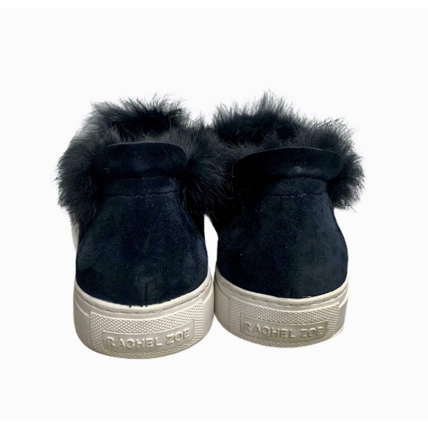 Rachel Zoe Fur Trim Slip on Sneakers Trainers Flats Comfort 7 Navy - Premium from Rachel Zoe - Just $37.0! Shop now at Finds For You