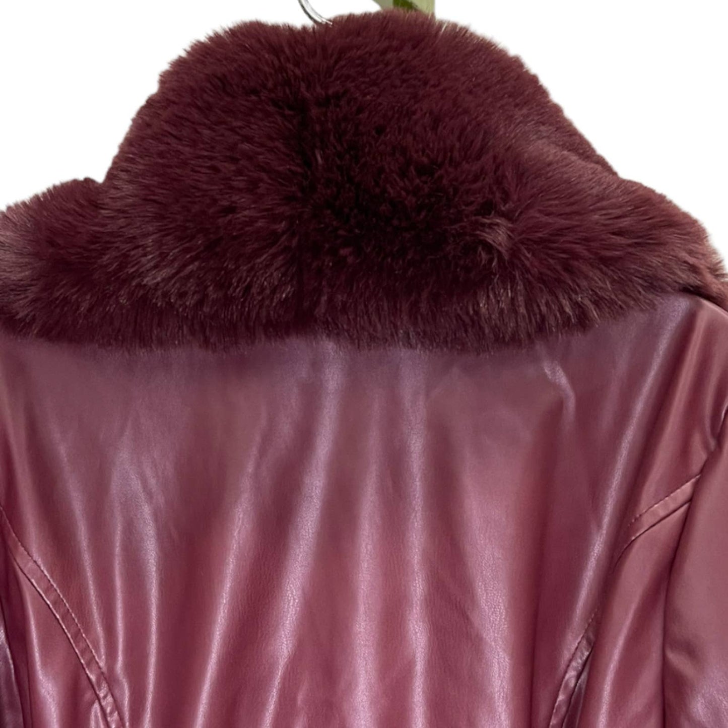 Hutch Liv Faux Fur Collar Vegan Leather Belted Coat Size Medium - Premium from Hutch - Just $249.0! Shop now at Finds For You