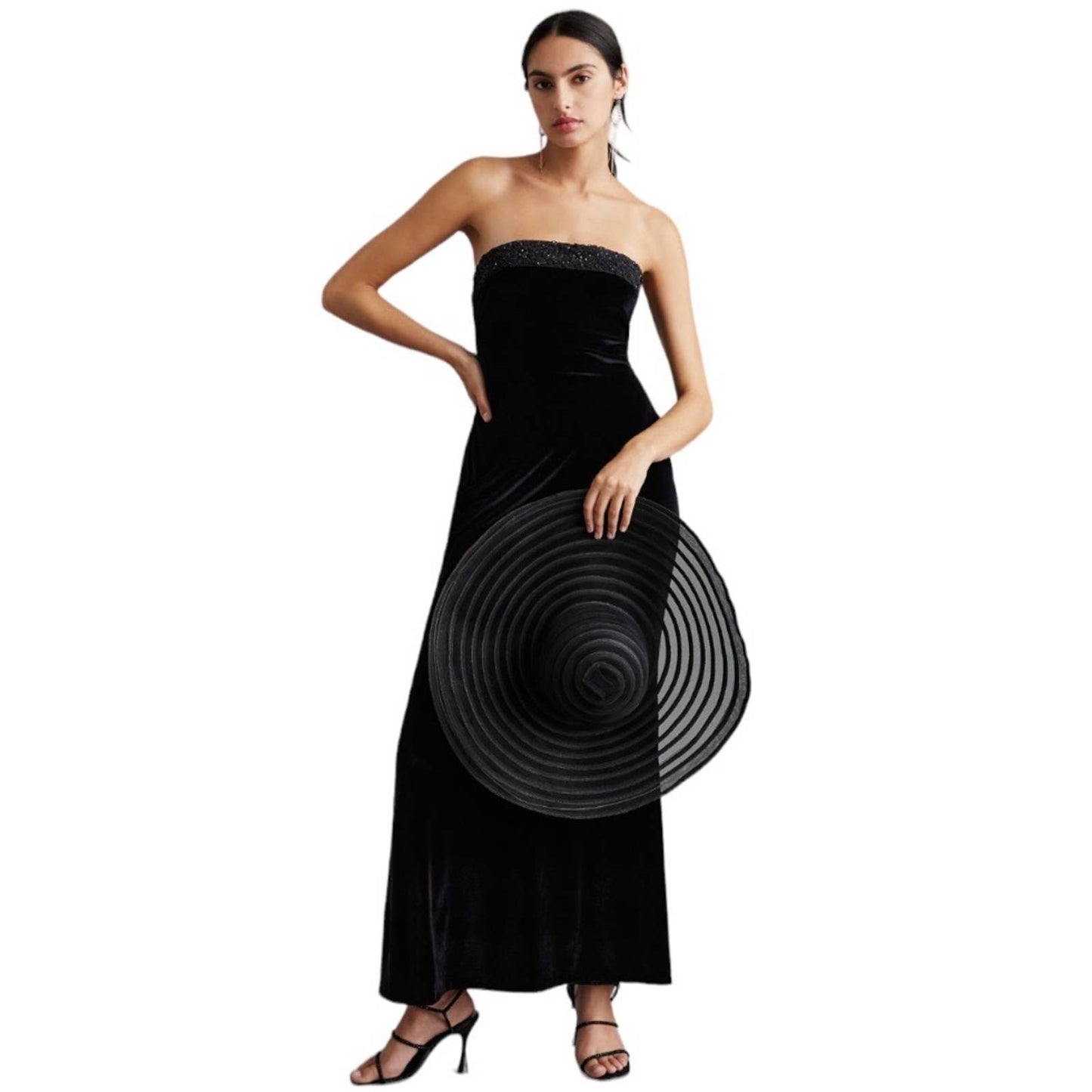 Anthropologie Payal Jain Beaded Velvet Maxi Dress Plus Size 1X Black New - Premium from Anthropologie - Just $159.0! Shop now at Finds For You