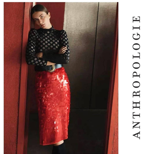 Anthropologie Sequin Pencil Midi Skirt Size 8 New - Premium  from Anthropologie - Just $159.0! Shop now at Finds For You