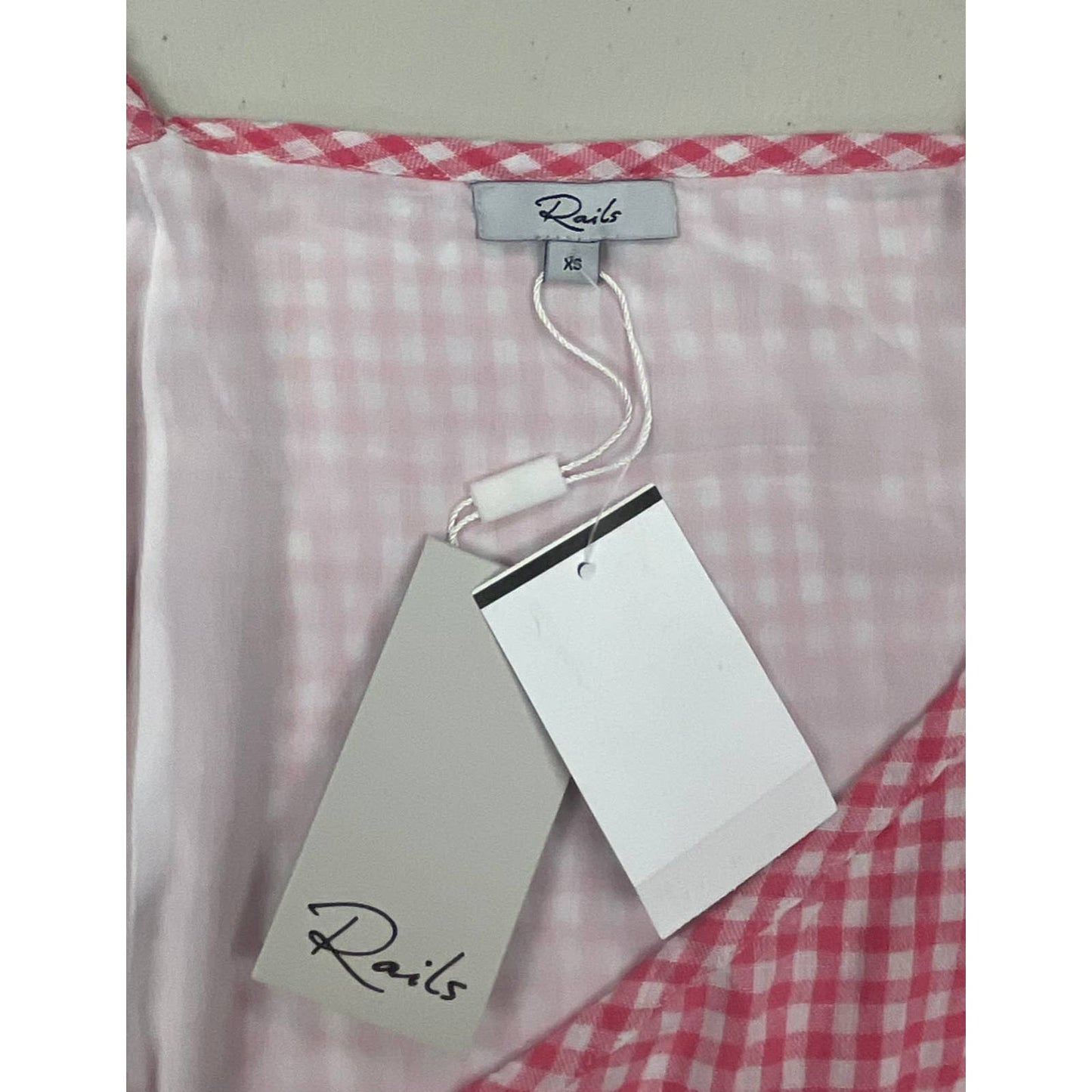 RAILS Malia Pink Gingham Wrap Mini Dress Sundress Size Extra Small - Premium from Rails - Just $104.49! Shop now at Finds For You