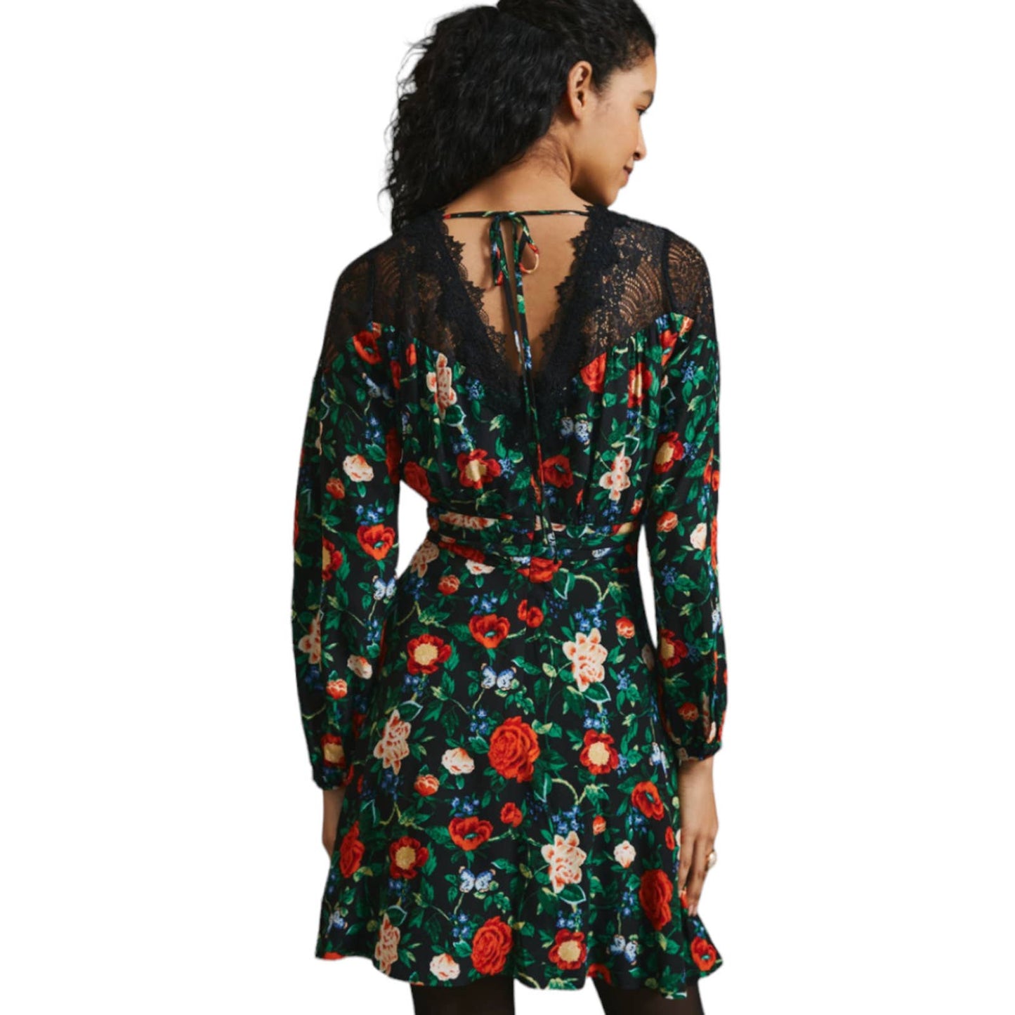 Anthropologie Lacy V Neck Floral Mini Dress Long Sleeve Size 6 New - Premium from Anthropologie - Just $149.0! Shop now at Finds For You
