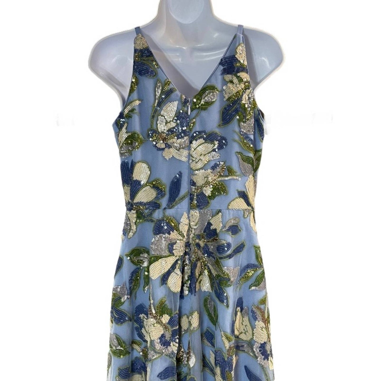 Dress The Population Ariya Floral Sequin Along Gown Dress Size S Blue New - Premium from Dress The Population - Just $175.0! Shop now at Finds For You