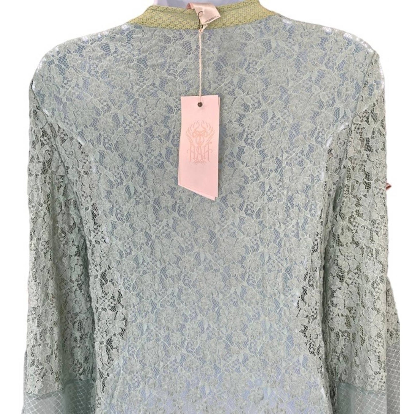 HAH Lace Boho Top Ruffle Top Blouse Shirt Festival Coachella S Blue New - Premium from HAH - Just $139.0! Shop now at Finds For You