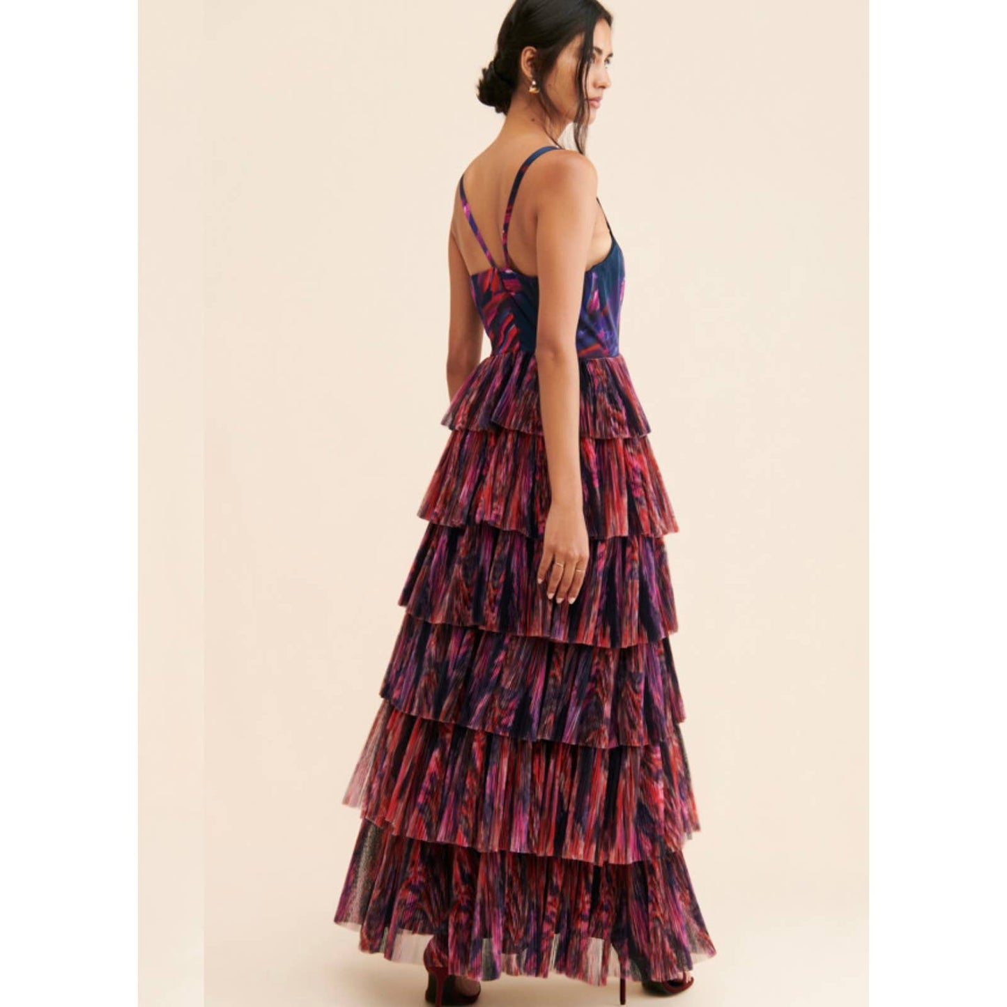 Hutch Tiered Tulle Maxi Dress Size 6 Formal Party Cocktail Colorful Abstract - Premium from Hutch - Just $229.0! Shop now at Finds For You