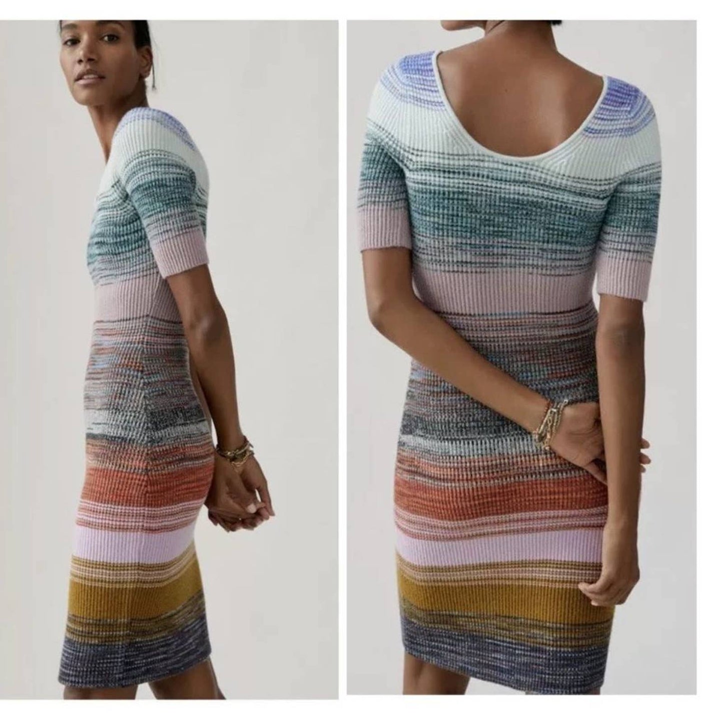 Anthropologie Space Dyed Knit Midi Dress Body Con Stretch Size Medium New - Premium from Anthropologie - Just $135.0! Shop now at Finds For You