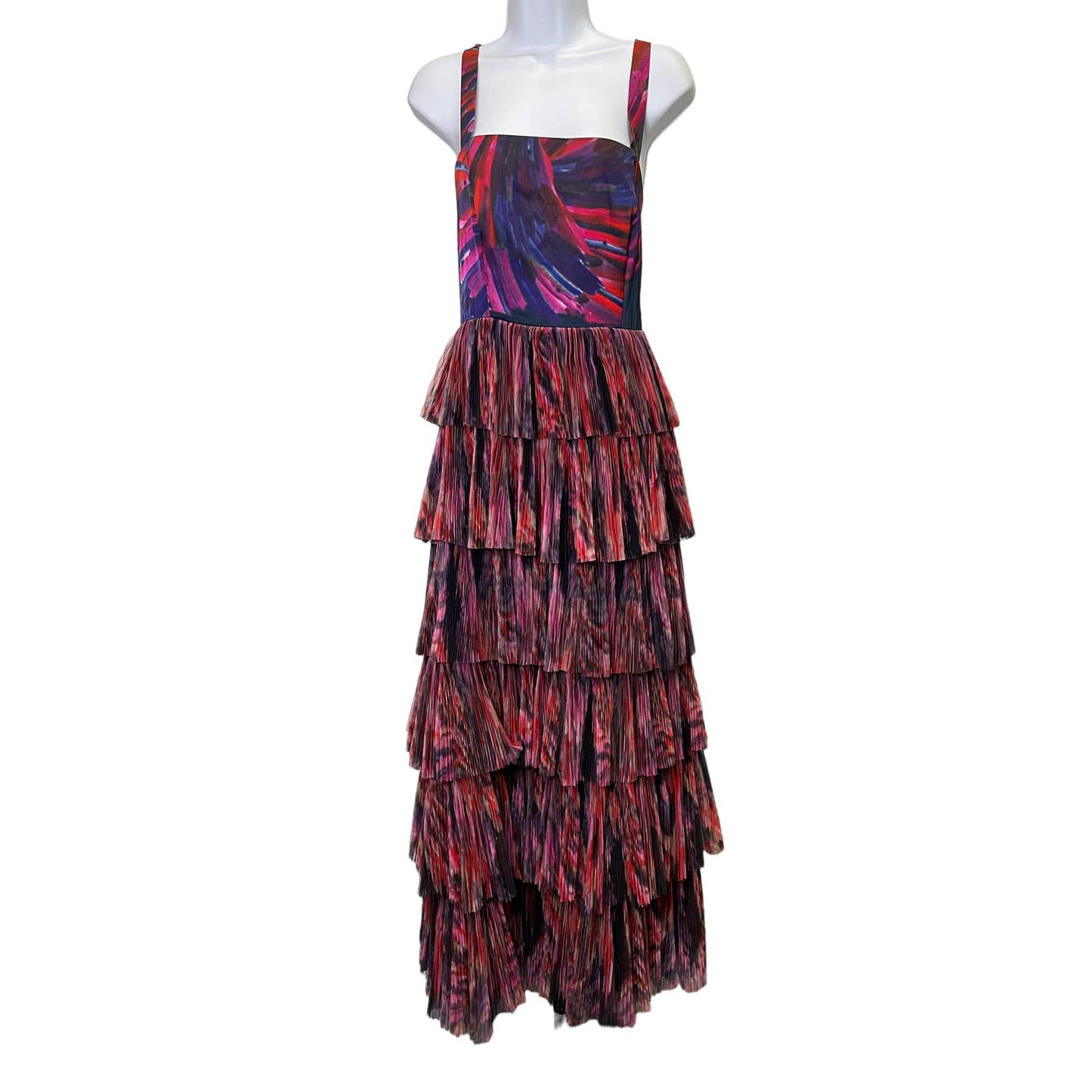 Hutch Tiered Tulle Maxi Dress Size 6 Formal Party Cocktail Colorful Abstract - Premium from Hutch - Just $229.0! Shop now at Finds For You