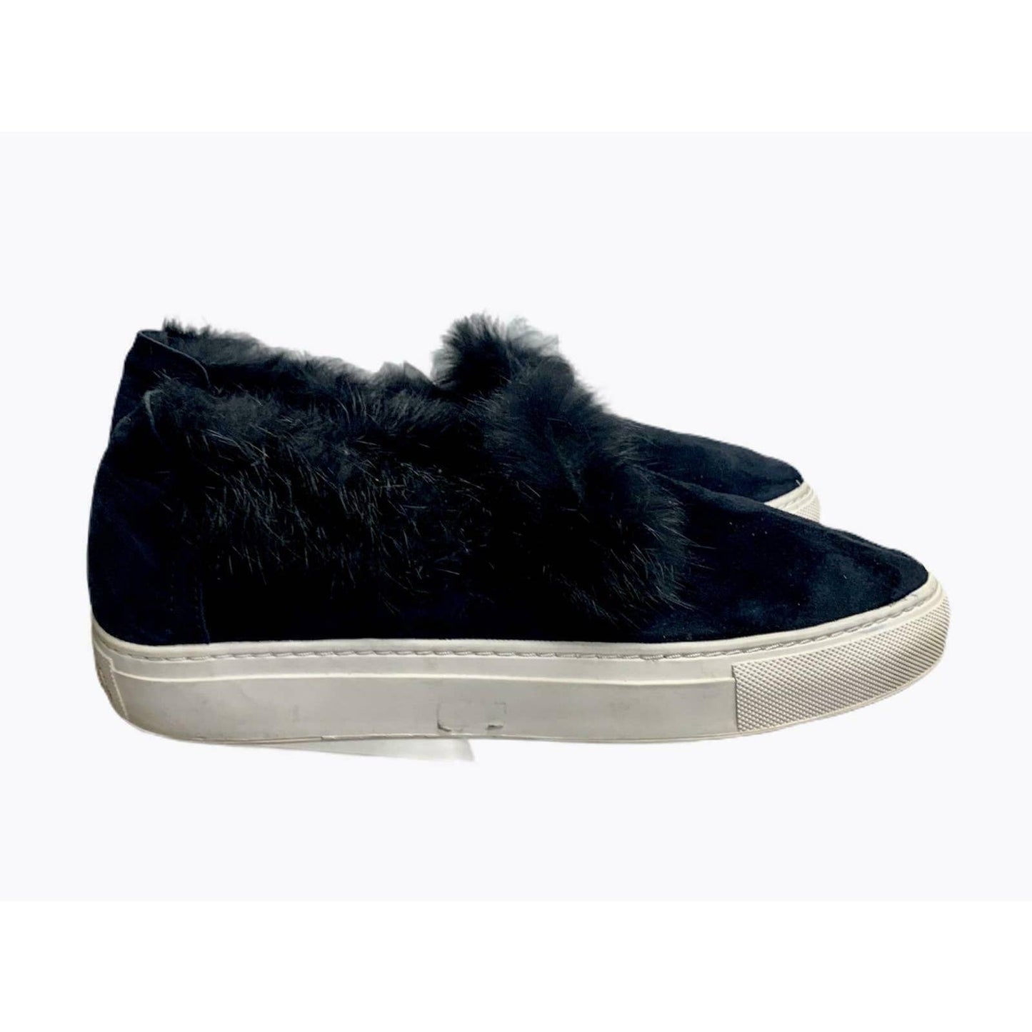 Rachel Zoe Fur Trim Slip on Sneakers Trainers Flats Comfort 7 Navy - Premium from Rachel Zoe - Just $37.0! Shop now at Finds For You
