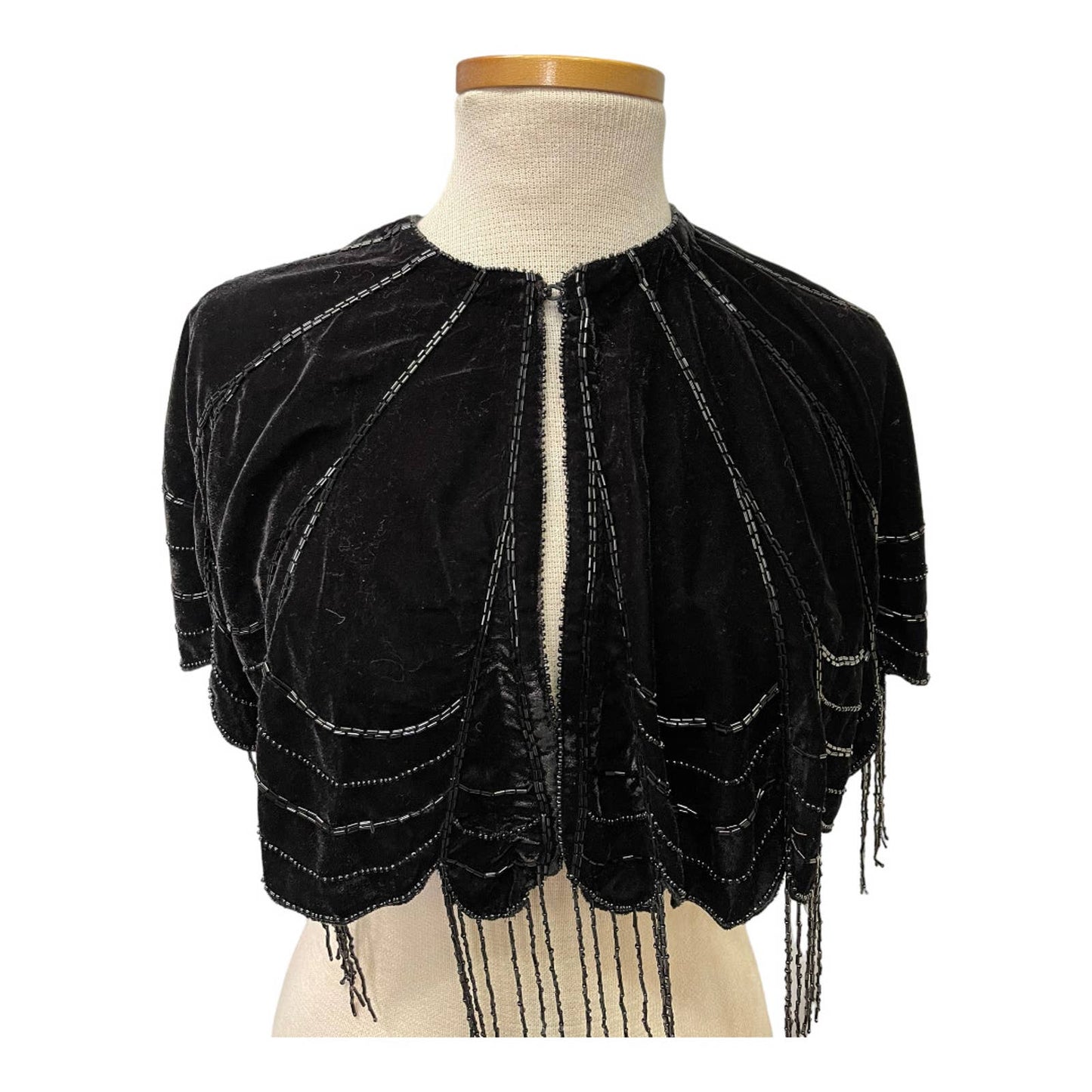 Anthropologie Velvet Beaded Capelet Cape One Size Black New - Premium  from Anthropologie - Just $159.0! Shop now at Finds For You