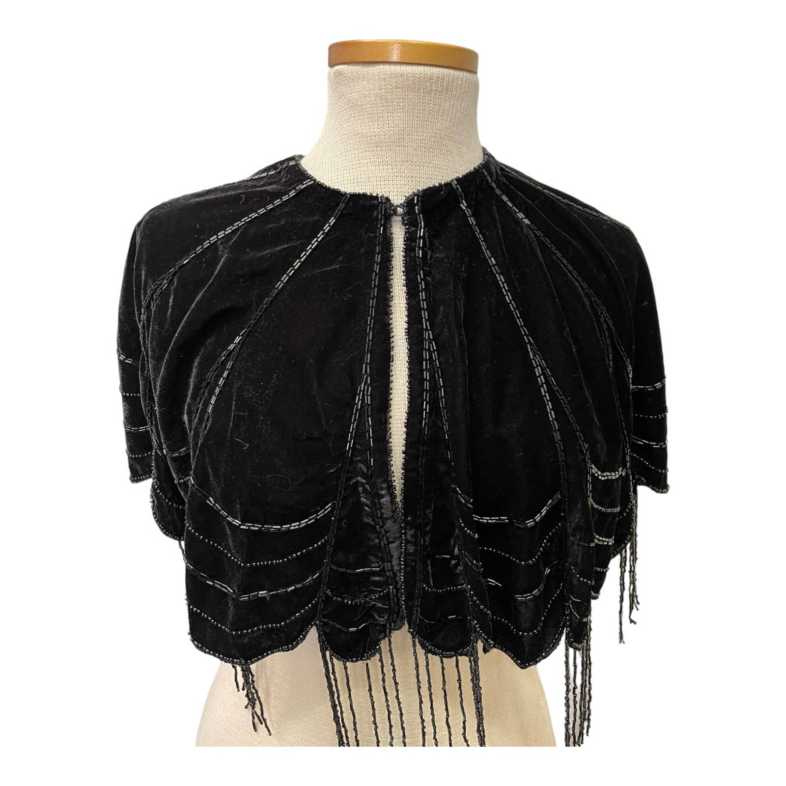 Anthropologie Velvet Beaded Capelet Cape One Size Black New - Premium  from Anthropologie - Just $159.0! Shop now at Finds For You