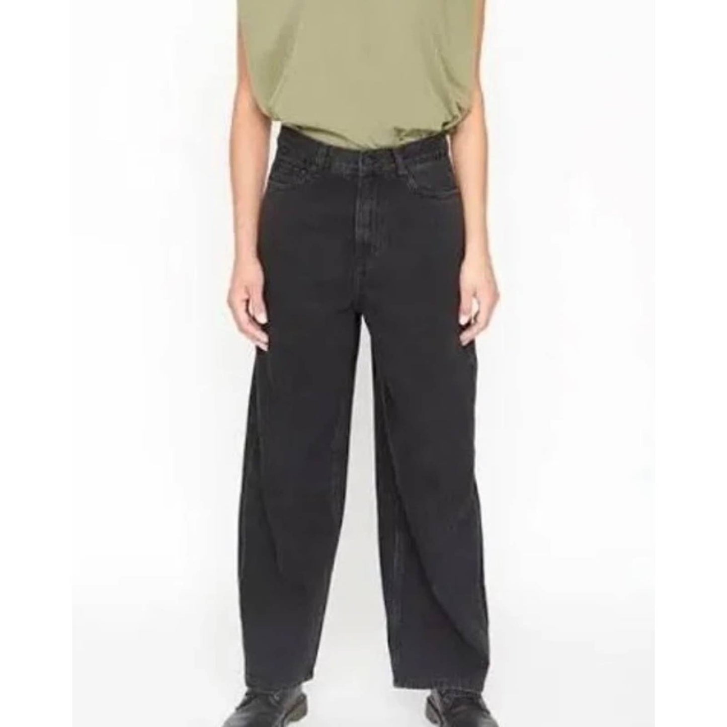 Free People x Sandrine Rose Wide Leg Pants Buckle Size 26 Black New - Premium from Free People - Just $85.00! Shop now at Finds For You