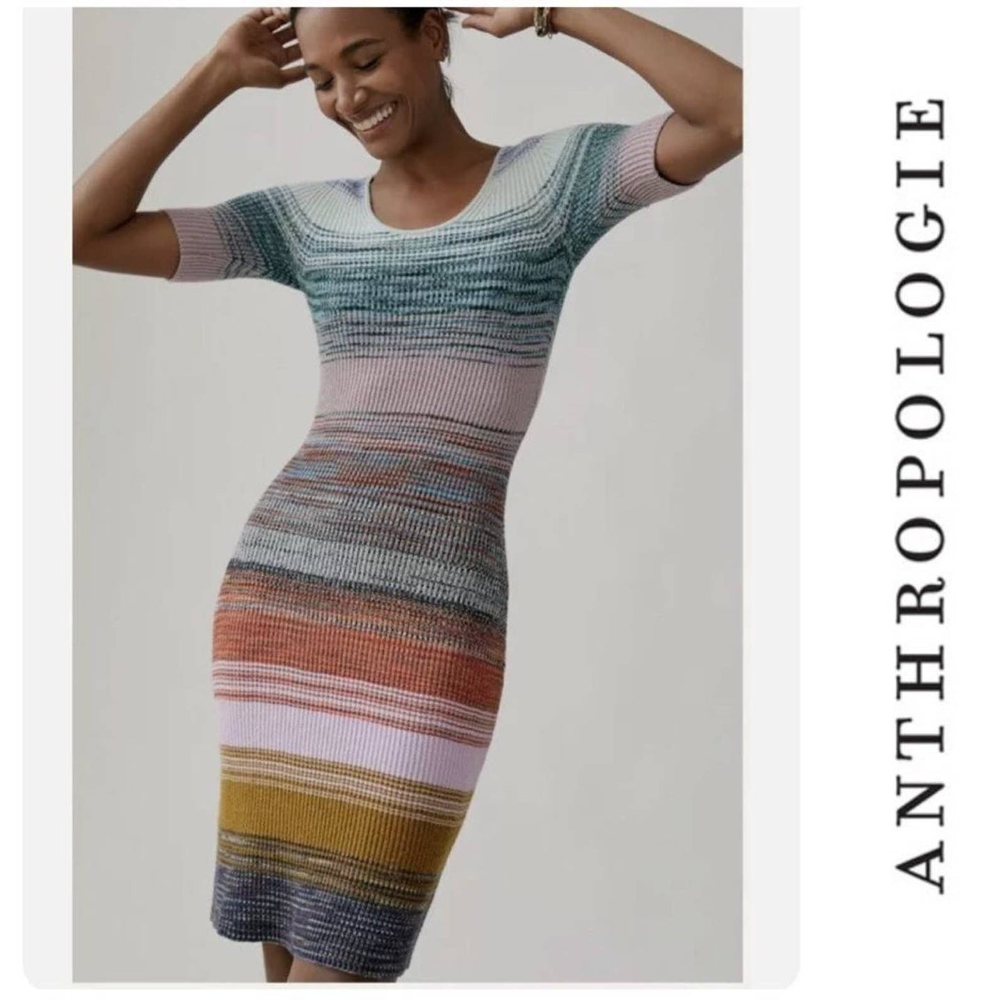 Anthropologie Space Dyed Knit Midi Dress Body Con Stretch Size Medium New - Premium from Anthropologie - Just $135.0! Shop now at Finds For You