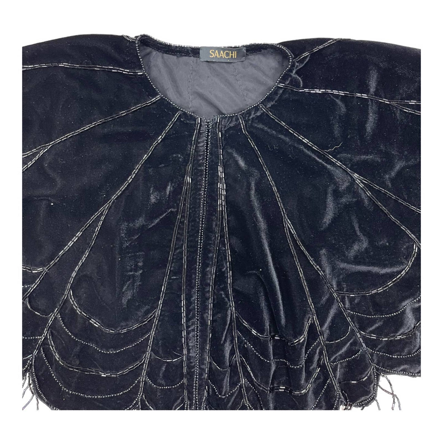 Anthropologie Velvet Beaded Capelet Cape One Size Black New - Premium  from Anthropologie - Just $159.0! Shop now at Finds For You