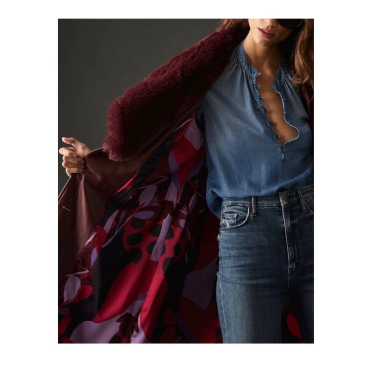 Hutch Liv Faux Fur Collar Vegan Leather Belted Coat Size Medium - Premium from Hutch - Just $249.0! Shop now at Finds For You