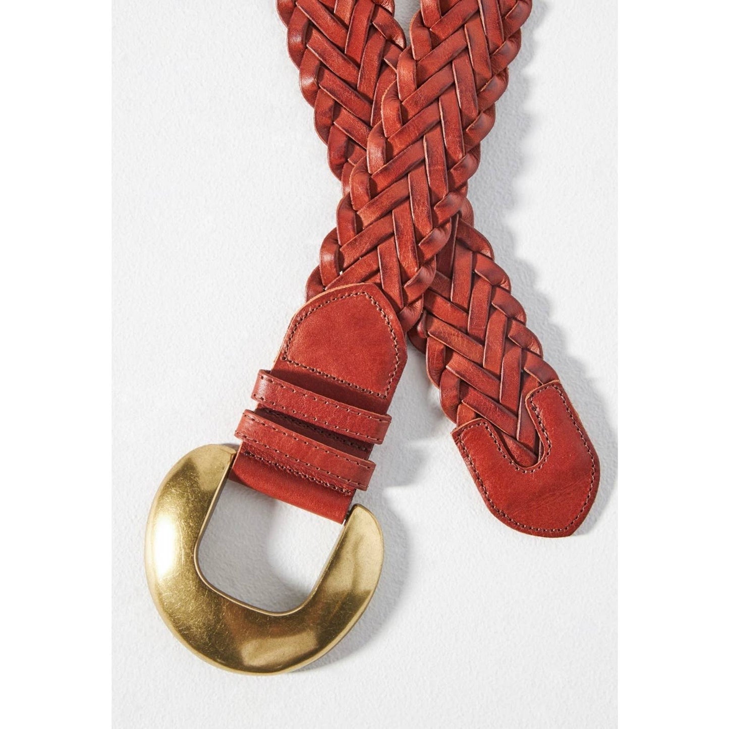 Anthropologie Cognac Woven Waist Leather Belt Size Medium New - Premium from Anthropologie - Just $79.0! Shop now at Finds For You