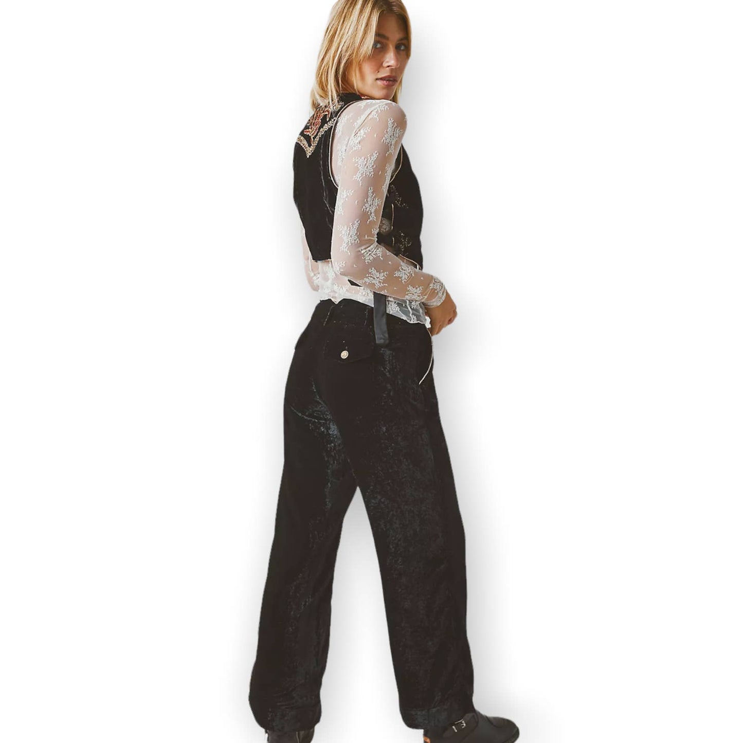 Free People Sign of The Times Velvet Pants Trousers Size 6 New - Premium from Free People - Just $169.0! Shop now at Finds For You