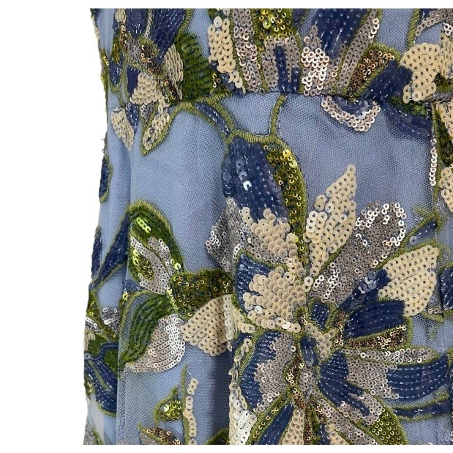Dress The Population Ariya Floral Sequin Along Gown Dress Size S Blue New - Premium from Dress The Population - Just $175.0! Shop now at Finds For You