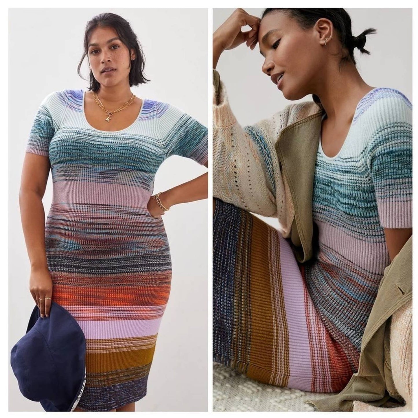 Anthropologie Space Dyed Knit Midi Dress Body Con Stretch Size Medium New - Premium from Anthropologie - Just $135.0! Shop now at Finds For You