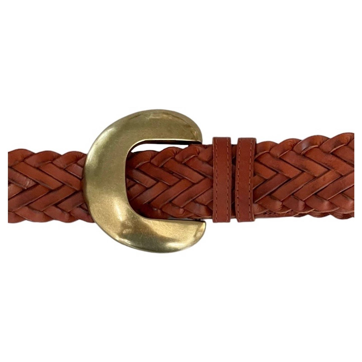 Anthropologie Cognac Woven Waist Leather Belt Size Medium New - Premium from Anthropologie - Just $79.0! Shop now at Finds For You