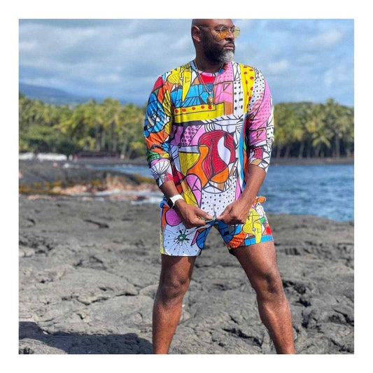 Swiminista James Peter Henry Sidney Abstract Print Mens Rashguard Shirt Medium New - Premium Clothing, Shoes & Accessories:Baby:Baby & Toddler Clothing:Bottoms from Swininista - Just $79.00! Shop now at Finds For You